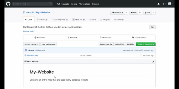 Screenshot of a GitHub project