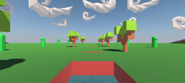 Screenshot of a VR fitness game